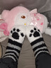 3双装毛毛袜动物毛绒玩具卡通图案亲肤舒适四季长款月子袜 24026随机1双【颜色随机】 均码 实拍图