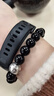 金石灵天然黑曜石手串银曜石足银六字真言水晶手链本命年送男女生日礼物 实拍图