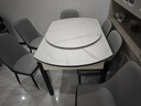 丰舍 餐桌 可变圆桌伸缩折叠实木岩板餐桌椅组合现代轻奢餐桌餐厅饭桌 黑白色-12MM岩板-实木椅 【1.35米】 一桌6椅 实拍图