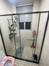 箭牌（ARROW）淋浴房玻璃隔断干湿分离浴屏浴房家用简易一字型卫生间浴室极窄 【黑/灰】1.5-1.59双阻尼缓冲【极窄不锈钢】 实拍图