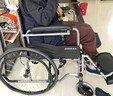 鱼跃(yuwell)手动轮椅车H059B老人半躺护理型带坐便椅餐板钢管可折叠 实拍图