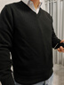 京东京造【可机洗羊毛衫】毛衣针织衫男V领25秋冬新款外套 黑色 XL 实拍图