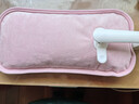 国标充电热水袋加长颈部安全防爆贴热敷暖水袋暖手宝电热宝暖电暖袋手袋暖脚暖床大姨妈神器 【国标防爆】少女粉（特大号加厚）-婴儿绒 加长款 实拍图