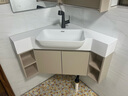 宾匠小户型三角型浴室柜转角洗手盆洗漱台卫生间拐角洗脸台盆柜组合 奶油色/智能镜+普通镜柜70cm 实拍图