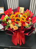 艾斯维娜鲜花速递向日葵混搭花束生日礼物全国同城配送 33朵玫瑰+5朵向日葵混搭花束 实拍图