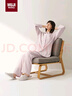 MUJI[自营限定款]女士无侧缝 双层纱织睡衣  软棉棉内衣 粉色格纹 XL 实拍图
