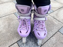 斯威（SWAY）轮滑鞋儿童溜冰鞋男女童初学套装中小学滑轮滑冰旱冰鞋成人直排轮 莫紫八轮全闪+一体支架+大礼包 L (适合12岁-成人)平时鞋码36-41 实拍图