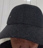 红蜻蜓中老年人帽子男士冬季加绒加厚羊毛鸭舌帽爸爸爷爷老人护耳棒球帽 羊毛混纺护耳款-灰色【盒装】 均码 帽围（56-60CM） 实拍图