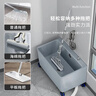 申梵（SHENFAN）拖把池家用阳台可移动卫生间洗拖布池落地塑料下水池墩布户外水槽 白色移动款小号【台控一键排水】 实拍图