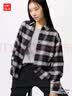 优衣库法兰绒衬衫女装格纹长袖衬衣481173 08 深灰色 XL /165/92A 实拍图