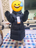保姆鹅  【风墙】儿童羽绒服宝宝中长款护脸加厚外套保暖童装[NG2664] 炭黑 110 实拍图