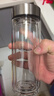 希诺（heenoor）双层玻璃杯男家用商务办公泡茶杯子过滤车载水杯XN-9302 345mL 实拍图