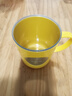 双层撞色漱口杯家用浴室刷牙杯带手柄可爱情侣杯子耐摔洗漱牙缸杯 萱草黄1个装 实拍图