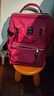 sun earth&u日本七夕升级版双肩背包女离家出走包防水书包大容量轻便电脑背包 酒红色 高40*宽28*厚17cm20L 实拍图