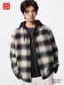 优衣库男女装法兰绒格子衬衫长袖衬衣薄外套25秋冬481224 480767 481224/01乳白色 M 实拍图