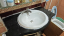 台上盆半嵌入式洗脸盆椭圆形台中盆方形台盆洗手盆台下盆面盆 22寸三孔送.下水器.陶瓷胶 实拍图