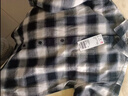 优衣库童装男童女童法兰绒格子衬衫长袖衬衣薄外套上衣新款478132 09 黑色 120 实拍图