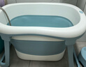 世纪宝贝（babyhood）左右折叠儿童浴桶 婴儿洗澡盆 宝宝泡澡桶0-10岁游泳桶 317蓝 实拍图