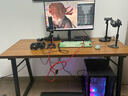 甄严选电脑桌台式学生家用办公书桌简易学习写字桌子卧室简约电竞游戏桌 【加厚台面】胡桃色140*60CM 实拍图