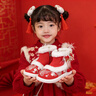 汉服鞋子女童冬季2026新款儿童拜年鞋国风红色雪地靴加绒绣花棉鞋 红色 27 实拍图