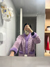 红豆居家法兰绒睡衣女冬季撞色提花加厚女士家居服 豆蔻紫 165/88A  实拍图