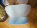 乐优派猫碗陶瓷狗碗猫食盆狗盆宠物碗猫粮碗高脚防打翻猫咪用品 渐变蓝 实拍图