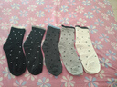 袜子女中筒花边波点女袜透气高筒袜秋冬季简约女士中筒袜运动长袜 【五色各一】 5双 均码 实拍图