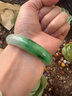缅甸高档翡翠手镯冰种玉手镯浅绿飘花玉镯子女款正品真玉镯送礼物 53号 实拍图