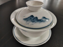 MULTIPOTENT茶具三才盖碗手绘青花山水薄胎瓷泡茶碗礼盒装 实拍图