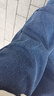 真维斯（Jeanswest）加绒牛仔裤女冬季保暖高腰阔腿裤垂感宽松长裤子女深蓝加绒L 实拍图