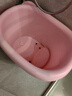 日康（rikang）泡澡桶 婴儿洗澡盆 儿童洗澡桶 浴缸浴桶赠浴凳粉色 X1001-2 实拍图