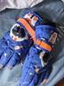 牧萌儿童手套滑雪手套男童骑行防水小孩玩雪卡通保暖手套 宝蓝色 XL 实拍图