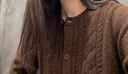 优衣库童装女童souffle yarn舒芙蕾开衫长袖毛衣外套478173 38 深褐色 160 实拍图