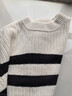哥弟真的好（GIRDEAR）女装圆领宽松条纹纯羊毛针织衫毛衣女A301432 黑米条 L (4) 实拍图