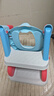 劳可里尼（NOCOLLINY）儿童马桶坐便器辅助器楼梯式男孩女宝宝阶梯架婴儿坐便圈家用尿凳 【升级-稳固三角】科莫蓝+PU垫 实拍图