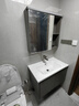 恒洁（HEGII）浴室柜E0板材陶瓷一体盆小户型智能美妆柜组合卫生间洗脸盆BC2500 智能款-BC2500-80cm卡其灰 实拍图