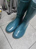 百舸 雨鞋女款 中筒牛筋防水防滑耐酸碱农场劳保雨靴 墨绿色 38码  实拍图