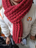 百搭韩版针织毛线红色围巾女2024圣诞冬季高级感新年礼物情侣围脖 针织围巾-酒红色-1个装-保暖 1 实拍图