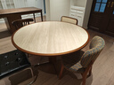 可纳浮月岩板实木法式复古圆餐桌北欧家用简约餐桌椅组合Z 【北美黄杨木-岩板】1.25米圆餐桌 实拍图