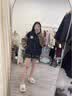 花语志女士外套秋冬小个子百搭短款外套棒球服休闲加厚女装外套夹克韩版 滑板胸章棒球服【黑色】 L 【建议90-100斤】 实拍图