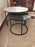 顺冠茶几客厅茶台仿岩板创意北欧茶桌现代小户型简约圆形小桌子极简型 【送货上门】黑架-70白纹+50黑纹 实拍图