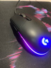 罗技（G） G102游戏鼠标有线机械RGB轻量化小手电竞宏编程吃鸡英雄联盟 102黑色二代+石墨黑防滑贴 实拍图