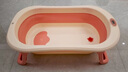 劳可里尼（NOCOLLINY）婴儿洗澡盆可折叠 儿童浴盆大号可坐可躺 宝宝洗澡桶新生儿童用品 【数显感温-送货上门】樱花粉 实拍图