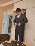 罗蒙西服套装男士修身职业正装西装套装商务伴郎服新郎服结婚礼服男装 实拍图