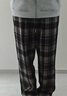 唐狮（TonLion）2024女休闲显瘦松紧格纹加绒休闲裤 黑色调 XL  实拍图