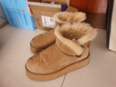 京东京造【厚底增高】中筒雪地靴25秋冬新款女鞋百搭真皮靴子女栗色 38 实拍图