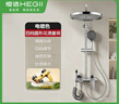 恒洁（HEGII）淋浴花洒套装一体全铜混水阀家用冷热恒温钢琴按键增压除垢卫生间 包安装-C款-电镀色滑板（冷热款）圆形花洒套装 实拍图