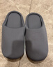 利达妮日式棉拖鞋女秋冬透气室内布底居家木地板情侣拖鞋男 灰色 42-43 实拍图