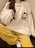 另约珊瑚绒睡衣女士秋冬季套装长袖加绒加厚保暖柔软舒适多巴胺家居服 88438 比耶小狗 杏黄 XXL 实拍图