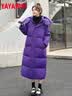 鸭鸭（YAYA）羽绒服女长款过膝冬季新款连帽加厚极寒保暖宽松时尚高充绒外套FL 黑色 M 实拍图